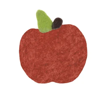 Grytunderlägg äpple mörkröd