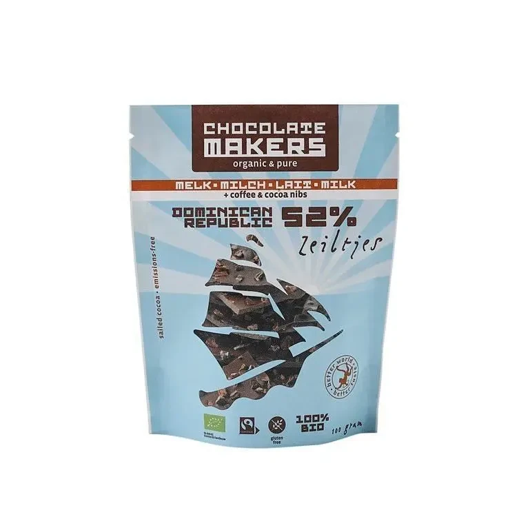 Seglad mjölkchoklad 52% kaffe kakaonibs