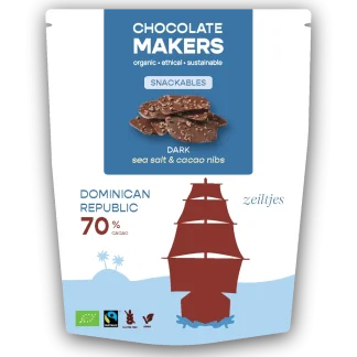 Seglad mörk choklad 70% kakaonibs havssalt Eko