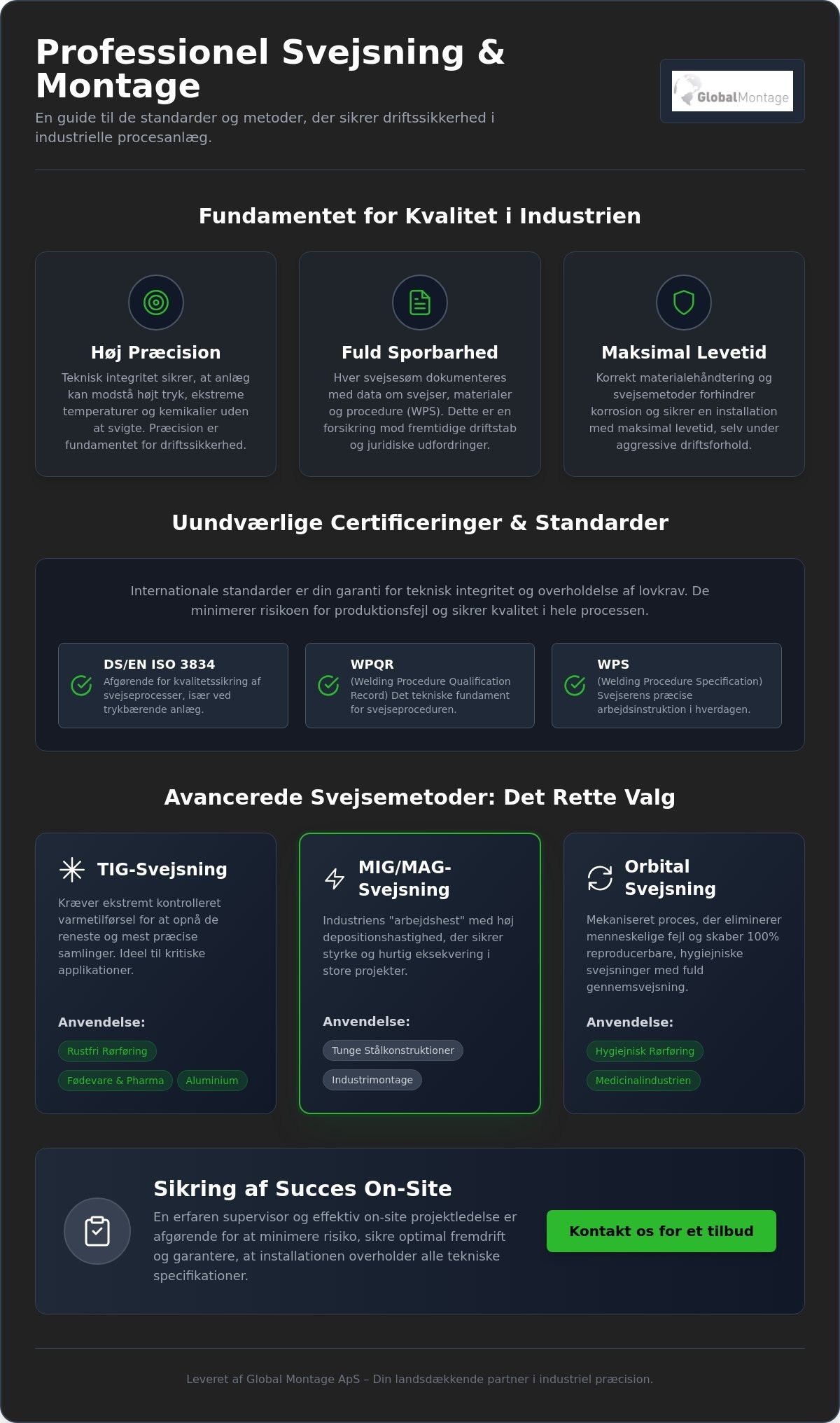 Svejser til industrianlæg: Guide til valg af teknisk partner og svejsemetoder i 2026