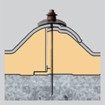 Structural fixing of roof panels on the steel support structure