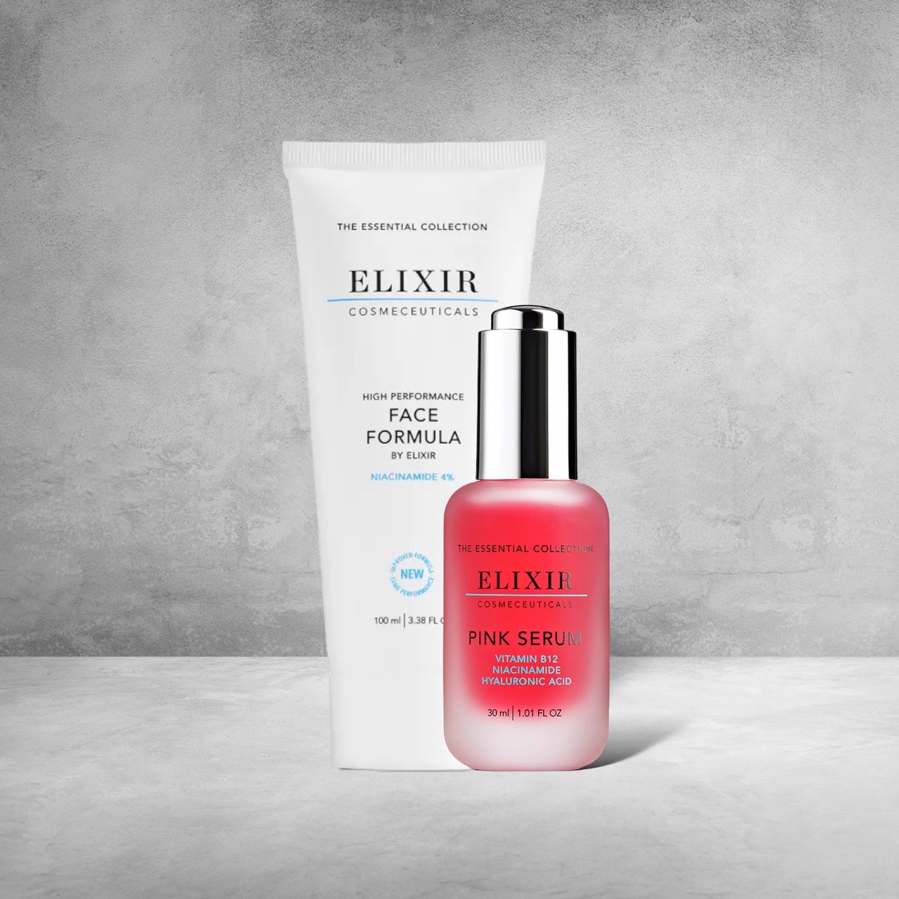 Elixir Cosmeceuticals Face Formula och Pink Serum.