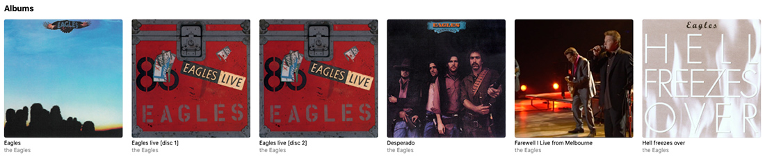 Eagles album platenspeler
