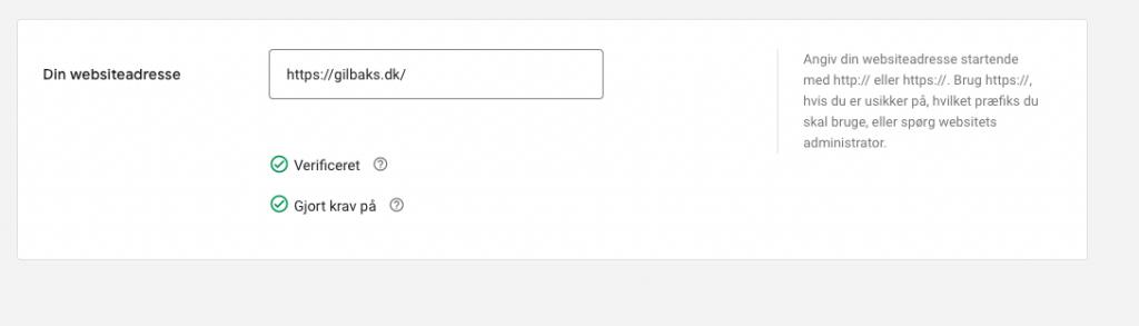 verificering af hjemmeside i google merchant center