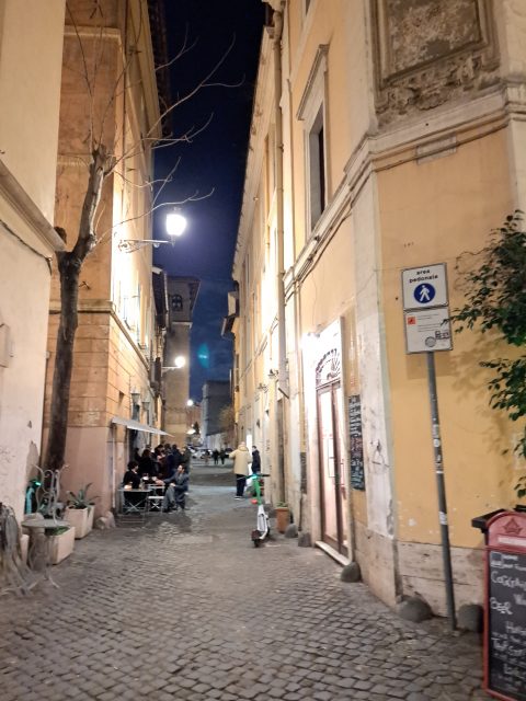 Streets of Rome by night