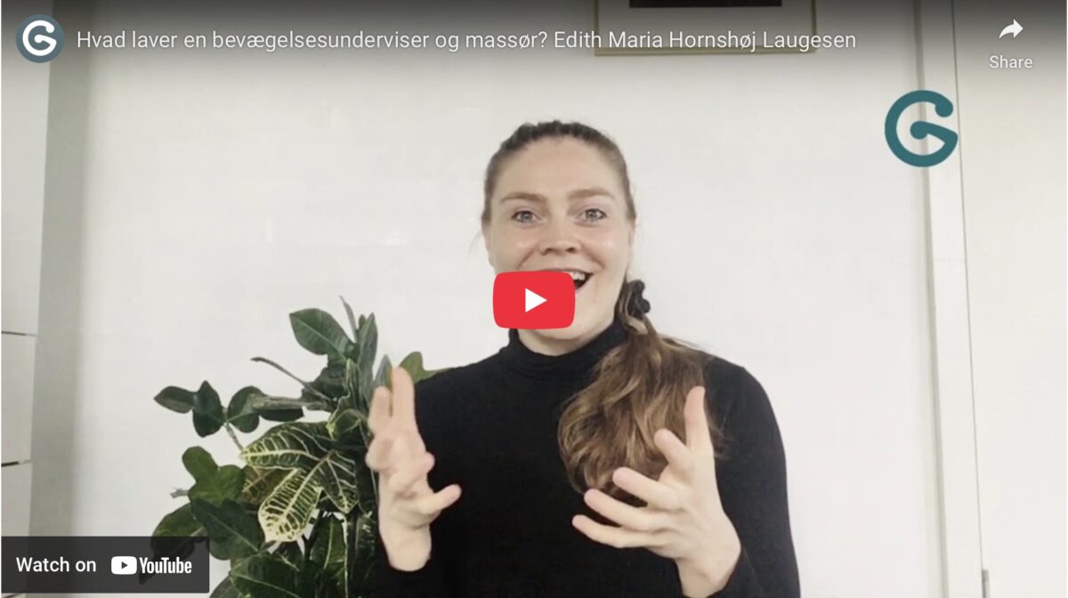 Video screenshot: Edith Maria Hornshøj - Hvad laver en bevægelsesunderviser og massør?