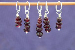 garnet stitch markers