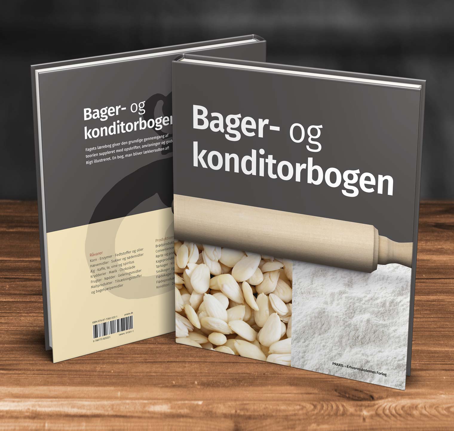 Konditorbager – Bager- og konditorbogen - Design og sats: Omslag og indhold, 5 fotooptagelser.