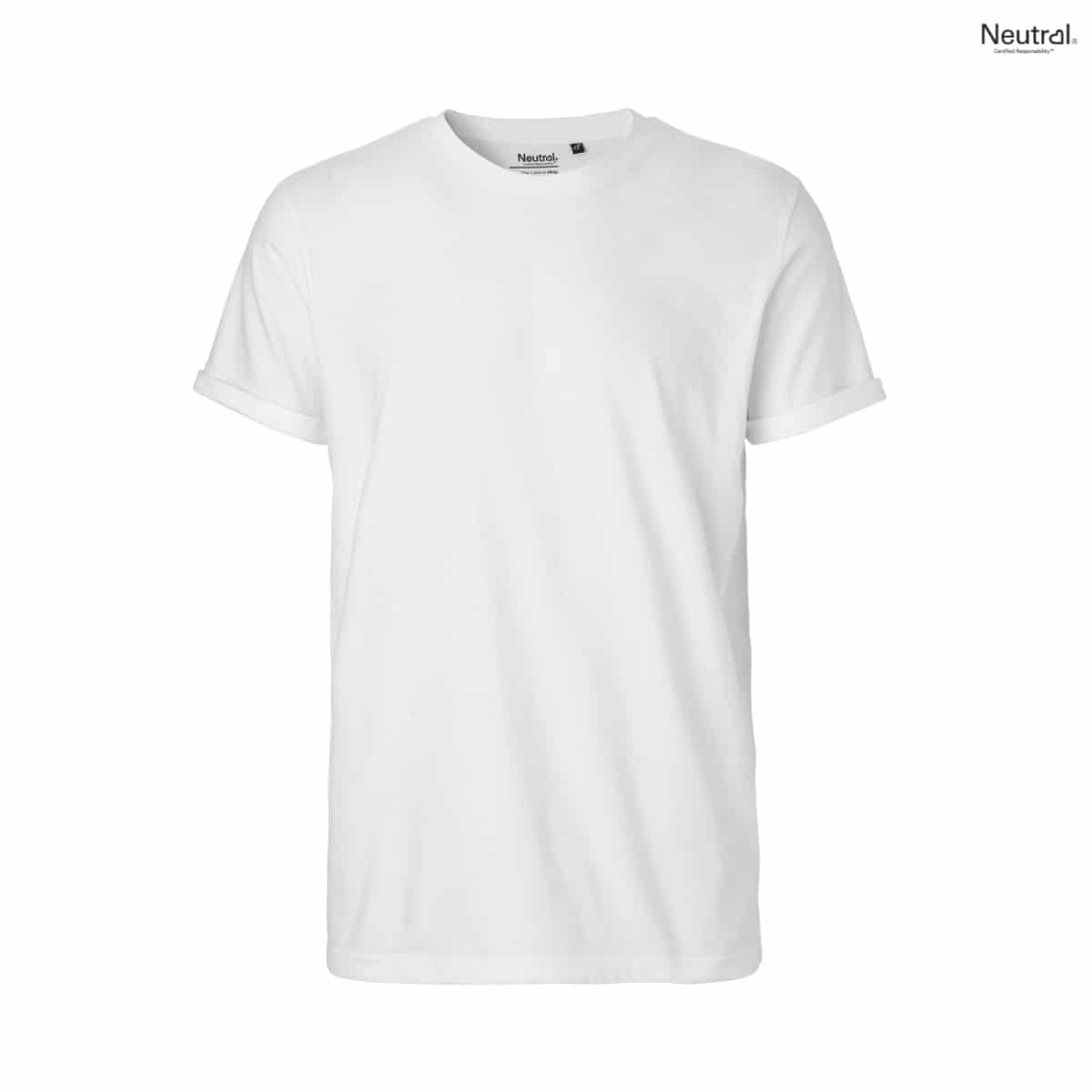 Profil t-shirt med upprullade ärmar av 100% ekologisk Fairtrade bomull
