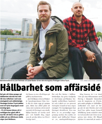 hallbarhet som affarside umea tidning grona tryck 2013