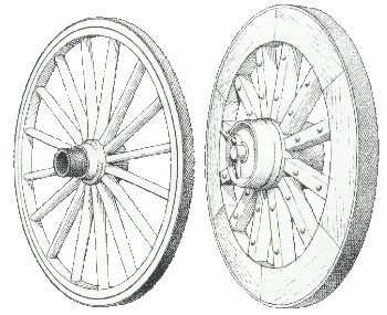 Wiel van een ossewagen