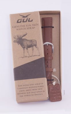 Swedish Elk Leather Strap Brown Steel Clasp 22mm - Image 2