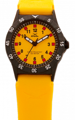 Yellow children's watch that is durable and waterproof