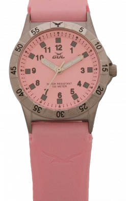 Pink children's watch that is durable and waterproof