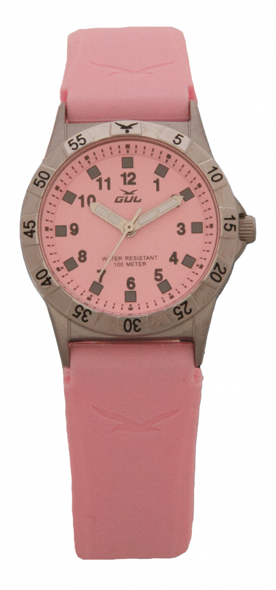 Pink children's watch that is durable and waterproof