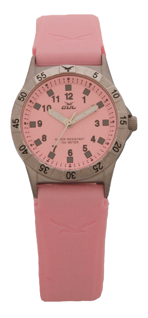 Pink children's watch that is durable and waterproof