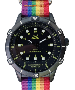 No.1 black / lime with rainbow nato strap