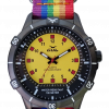 No.1 black / yellow with rainbow nato strap