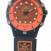 Gul No. 1 Powered by Light watch. Analouge watch with a black Velcro strap with orange logo.