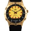 No.2 IPG 36mm Yellow/Black Black silicone strap