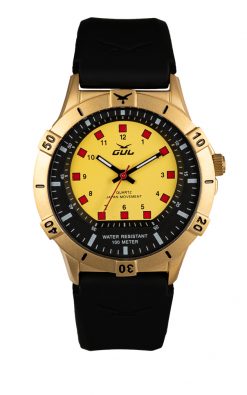 No.2 IPG 36mm Yellow/Black Black silicone strap