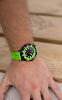 Waterproof watch from gul watches on mans arm