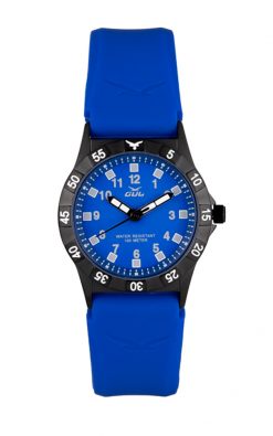 GUL No.2 blue analouge watch with a blue soft silicone strap.