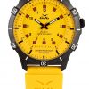 GUL No.1 watch with black case and all yellow dial, all yellow silicone dive strap
