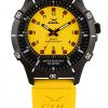 GUL No.1 watch with black case and yellow dial, all yellow silicone dive strap