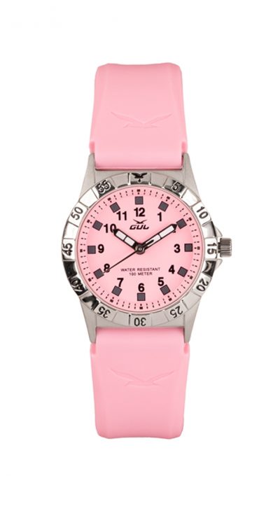 GUL No.2 Pink analouge watch with a Pink soft silicone strap.