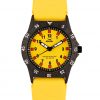 GUL No.2 Yellow analouge watch with a Yellow soft silicone strap and black case