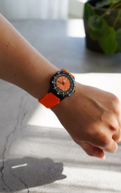 Alternative view of No.2 IPB 36mm Black/Orange Black silicone strap