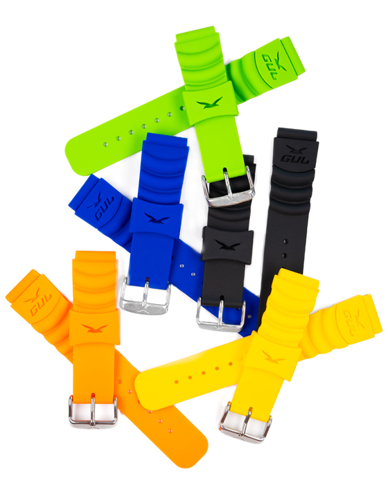 colourful silicone straps from gul watches
