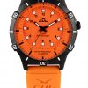 GUL No.1 watch with black case and all orange dial, all Orangesilicone dive strap