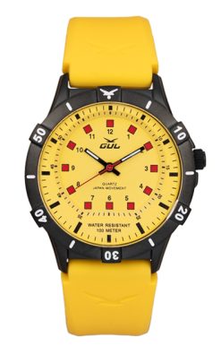 yellow gul watch with yellow straps