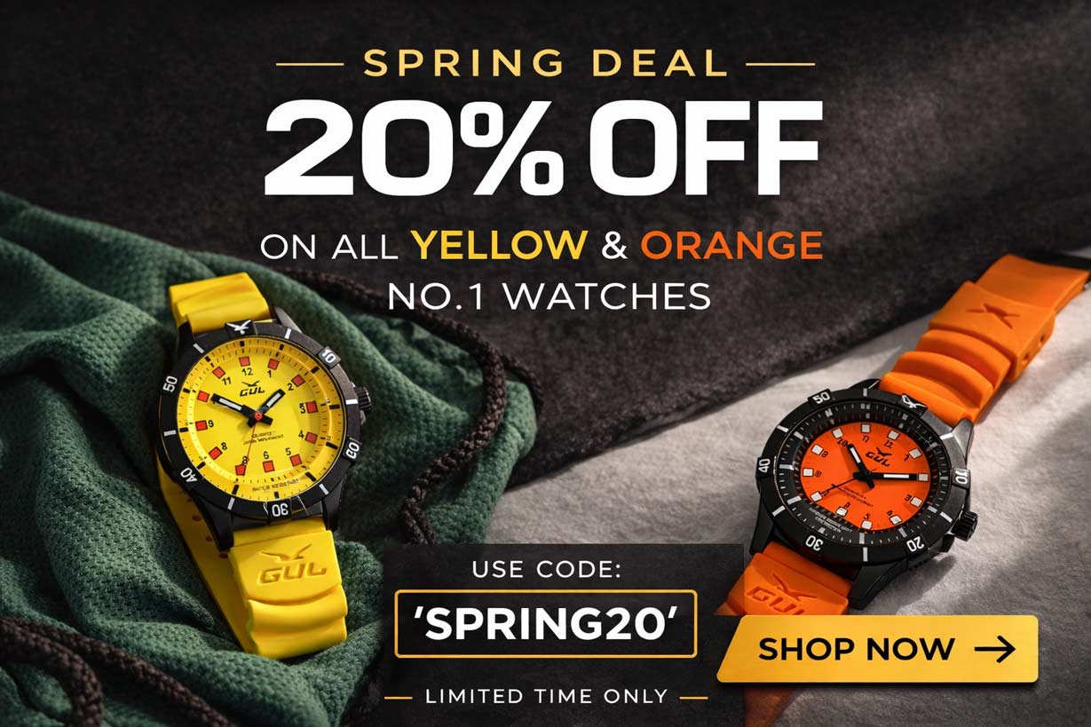 gul watches watch banner 20% off spring deal