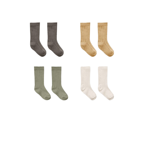 QUINCE MAE | Pack Chaussettes Fern, Charcoal, Natural & Honey