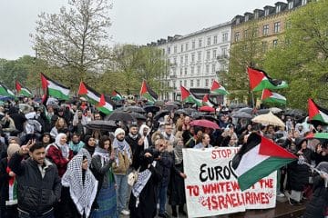 Başkent Kopenhag’da Filistin’e destek gösterisi