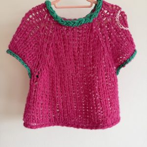 Art Luxury Hand-Knitted Alpaca Blouse Pink