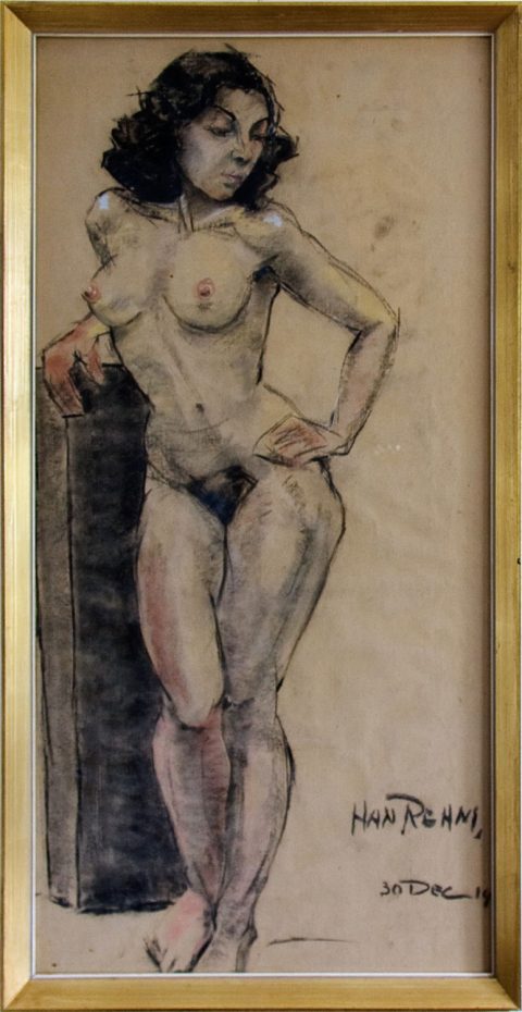 Vrouw, krijt, 1954, 90 – 47 cm