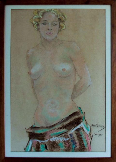 Vrouw, krijt, 1955, 78 – 55 cm