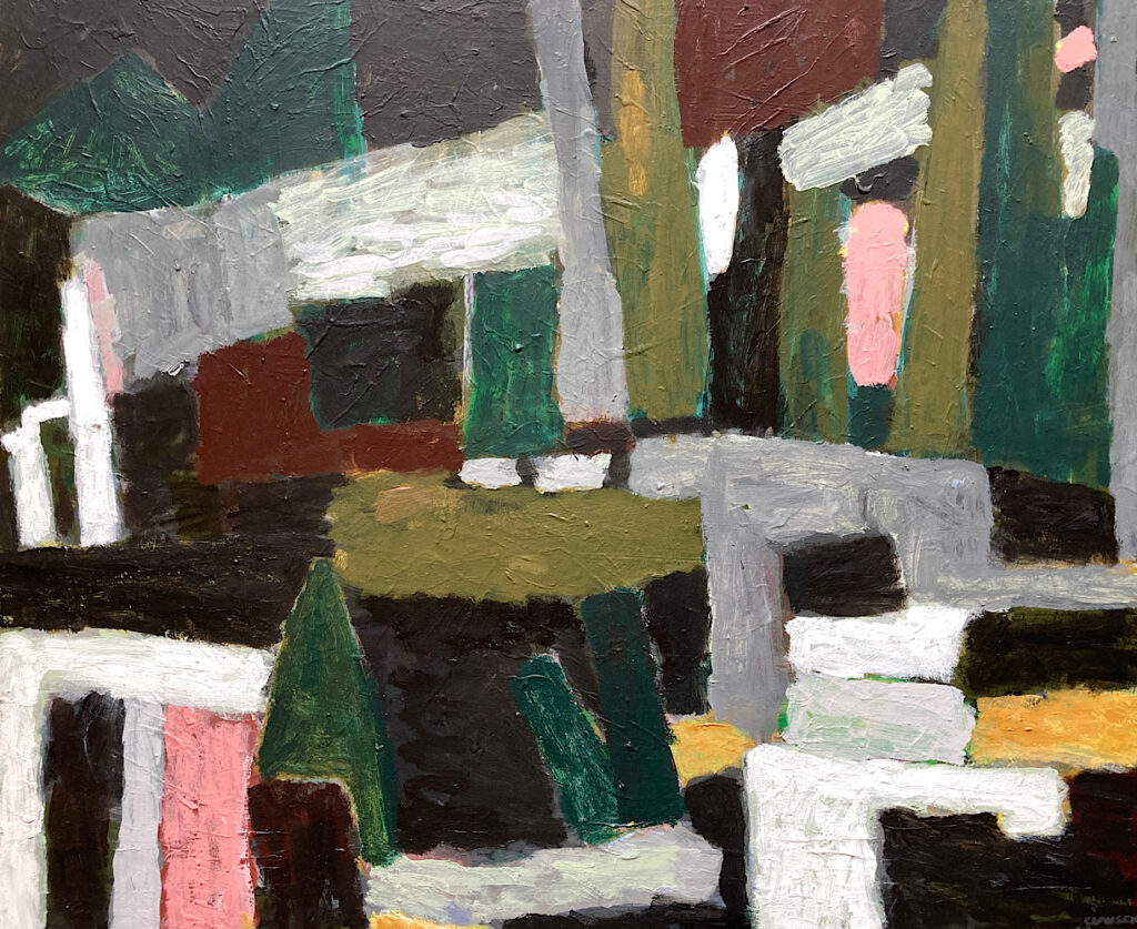 abstrakt billede af vådområde med oversvømmet land eng å bæk contemporary nordic mose sø hans clausen slesvig århus djursland grænselandskunstner grenzlandkünstler