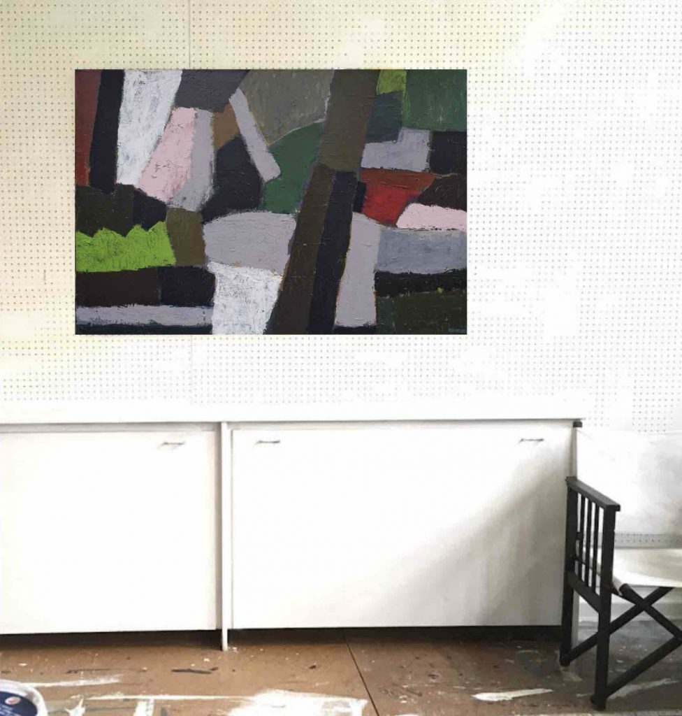 Værkstedsfoto med Bæklandskab contemporary scandinavian art århus slesvig grænseland kunst landskab vand Hans Clausen