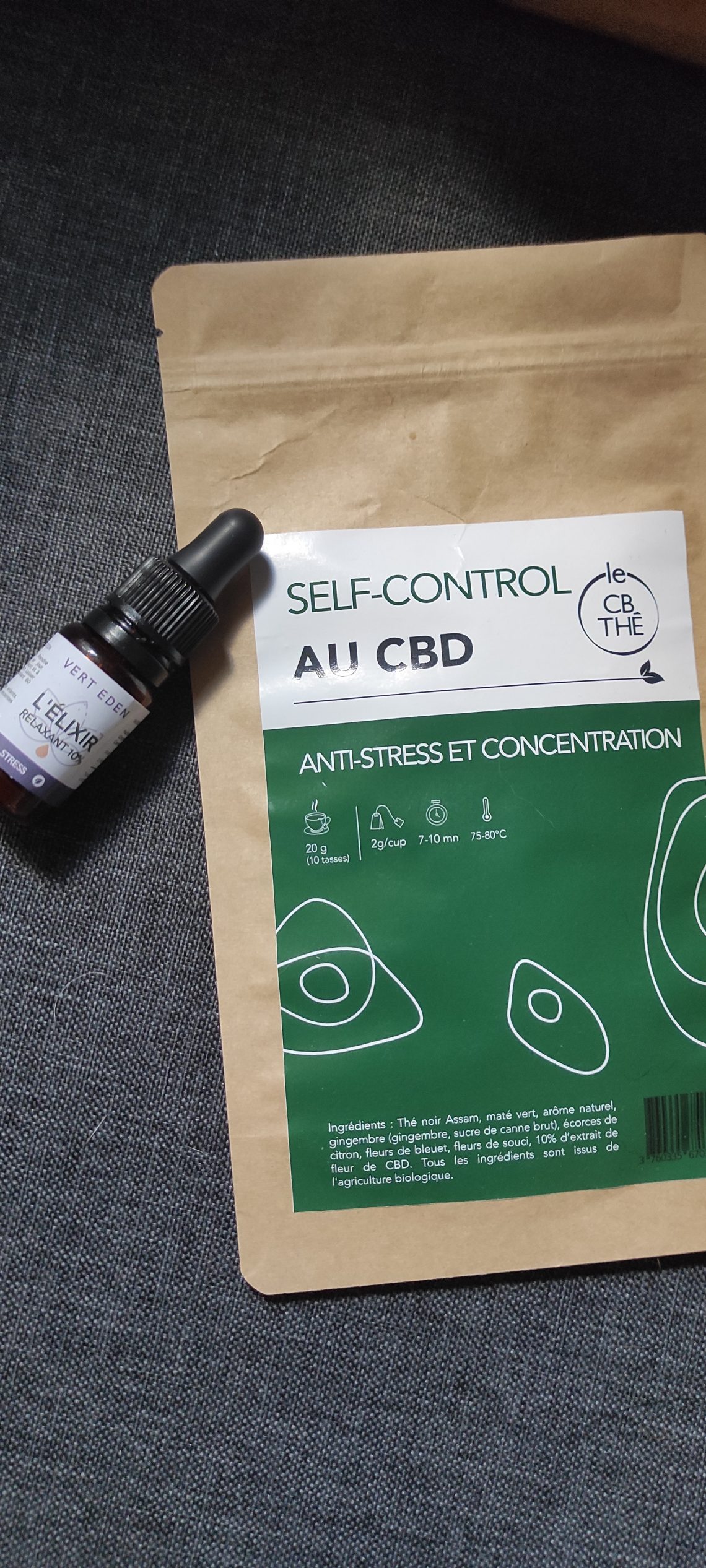 captain CBD elixir relaxant thé anti-stress concentration