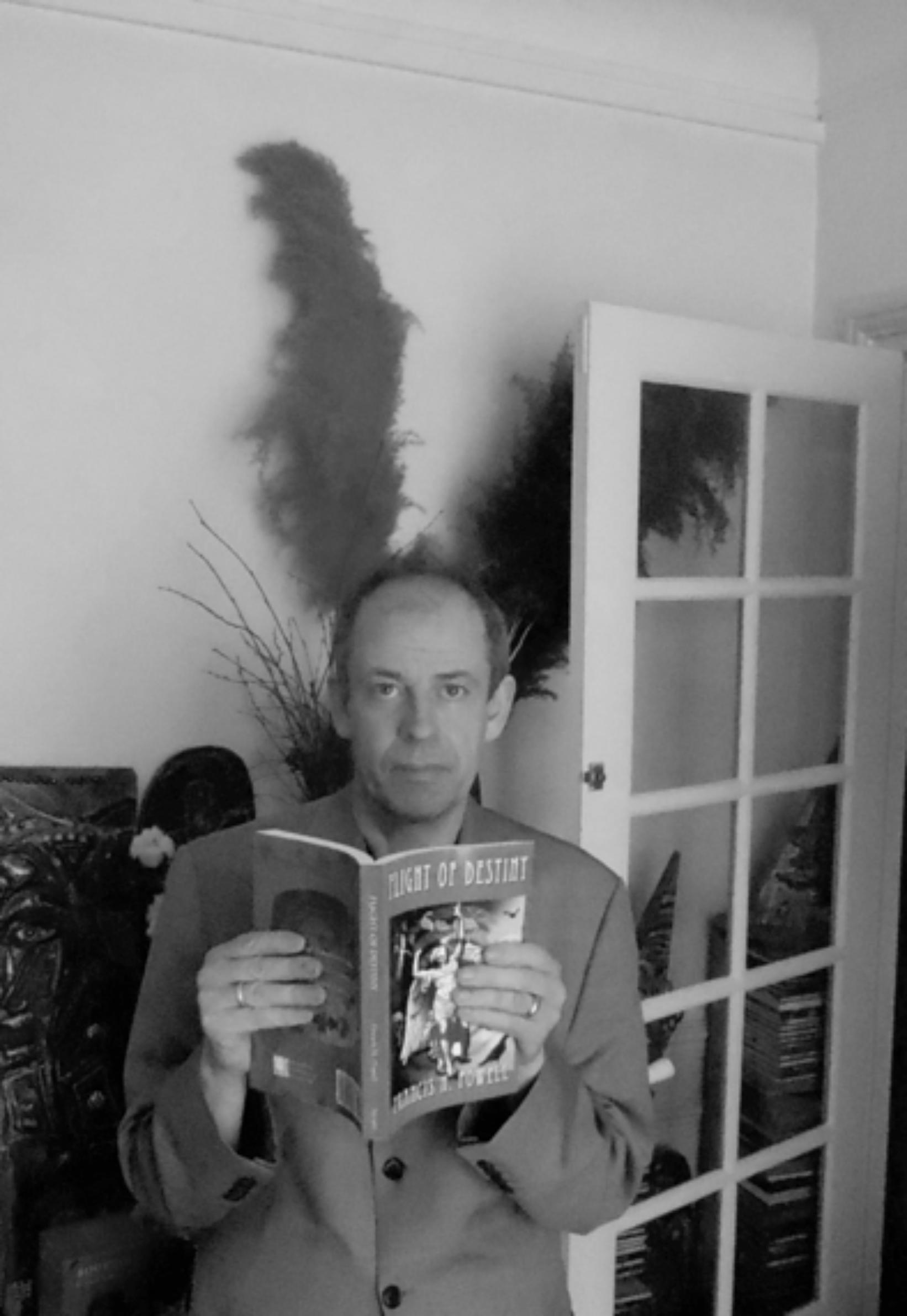 Author with book