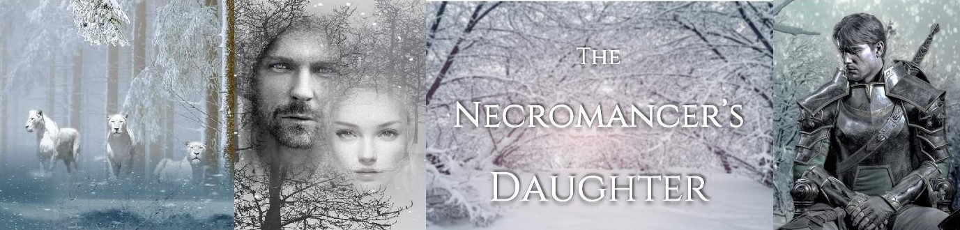 Banner for The Necromancer's Daughter. New book by D Wallace Peach