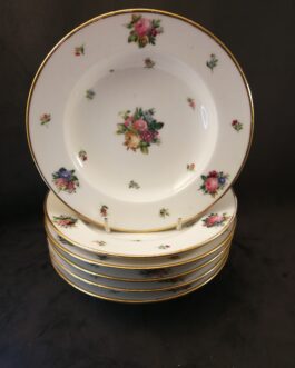 Sæt på seks dybe desserttallerkener fra Kongelig Porcelæn