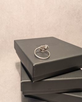 14 karat du-og-jeg hvidguldsring