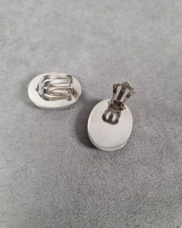 A pair of sterling silver ear clips