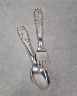 Barneske og -gaffel af sølv